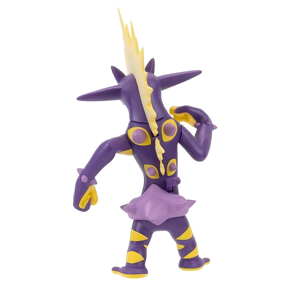 Figura colecionável Pokémon Toxtricity com visual roxo e amarelo