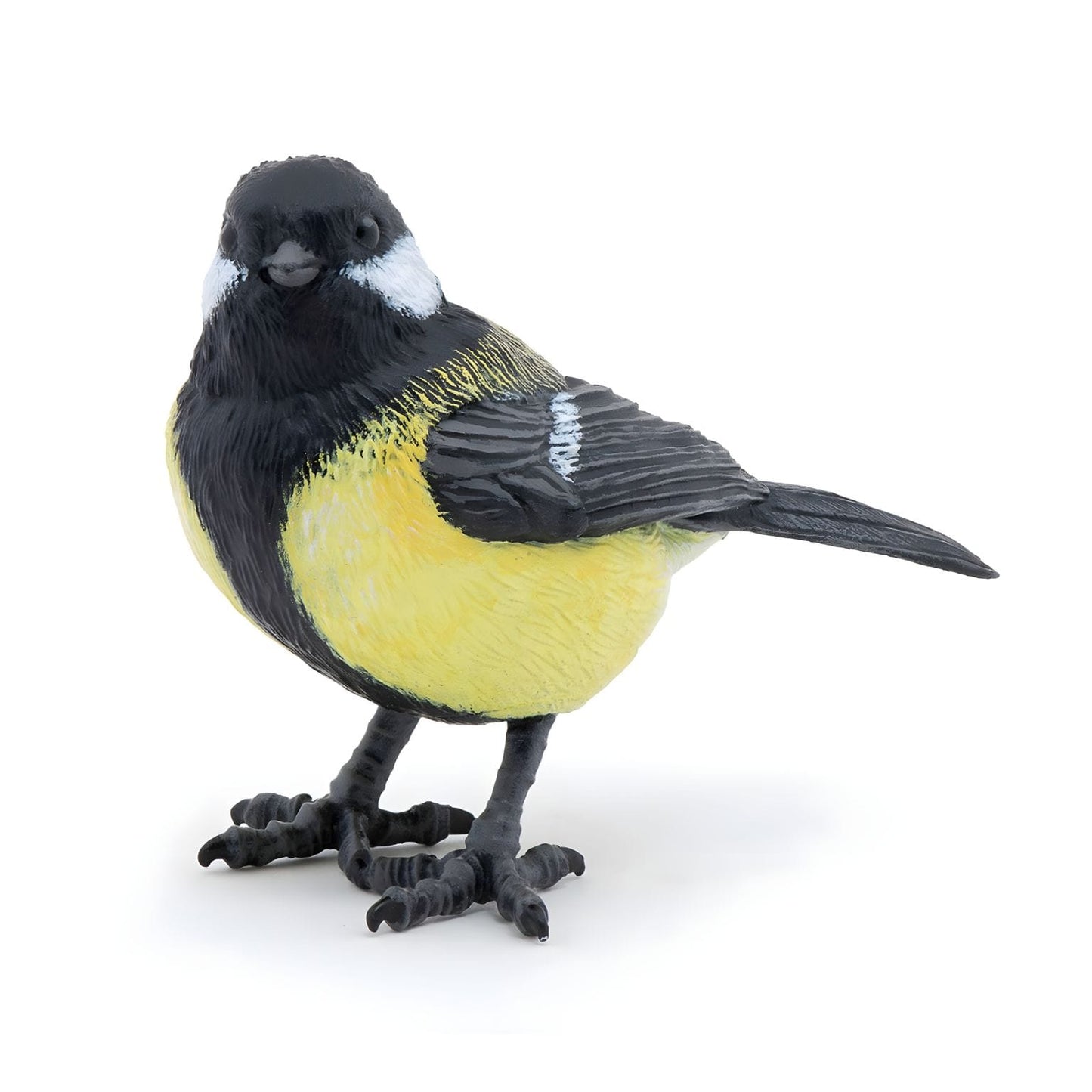 Figura de borracha chapim-azul em vista lateral