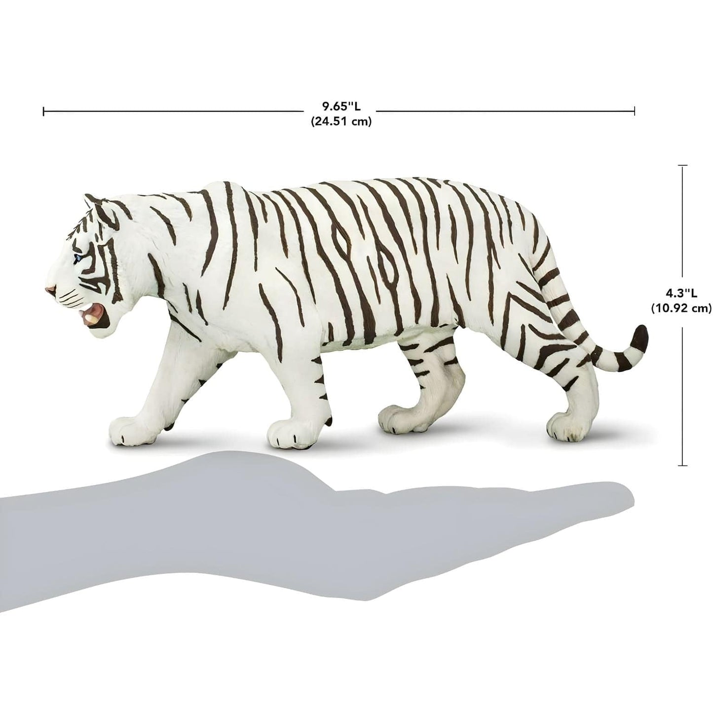Figura de borracha Tigre Siberiano Branco com imagem complementar