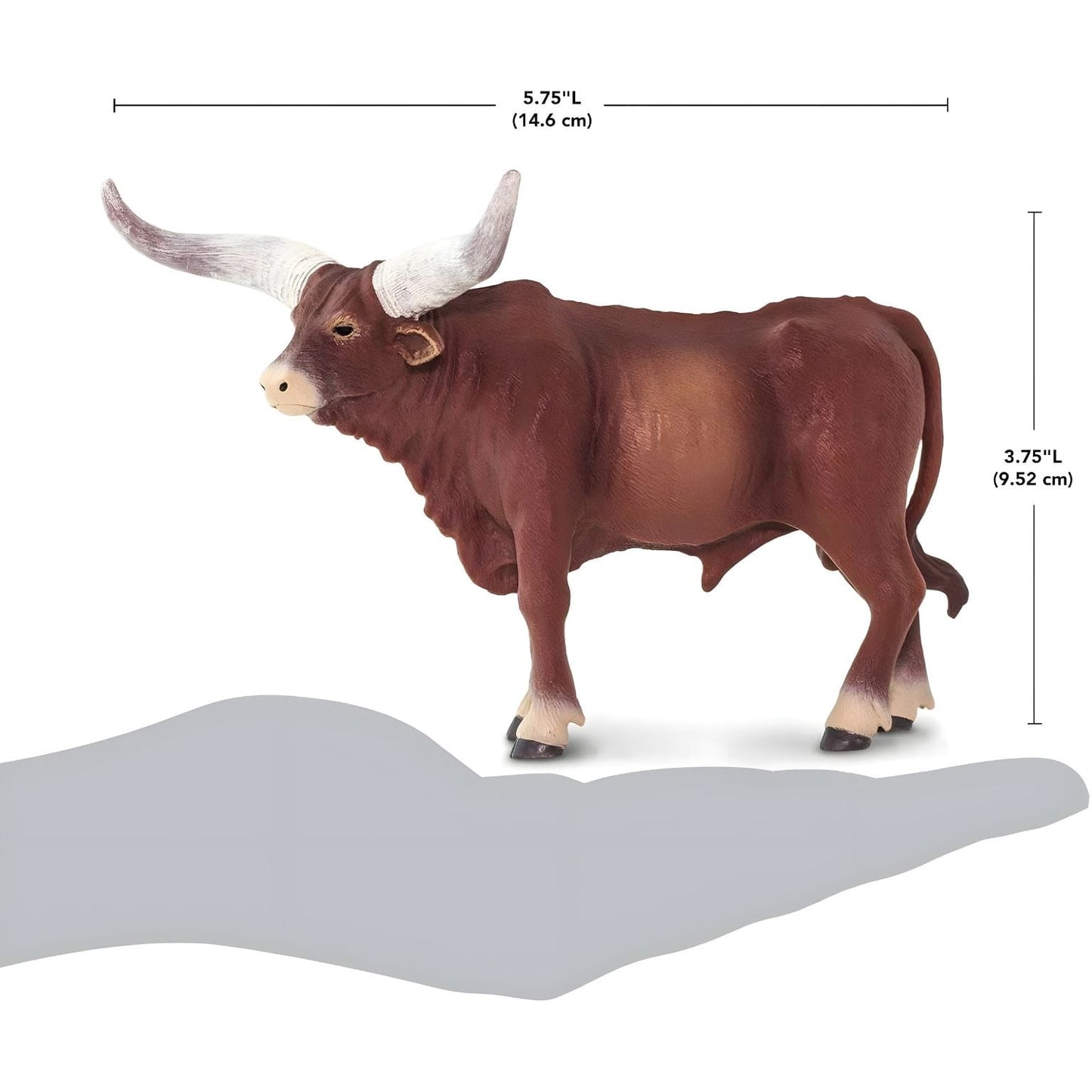 Figura de borracha Touro Ankole Watusi vista adicional