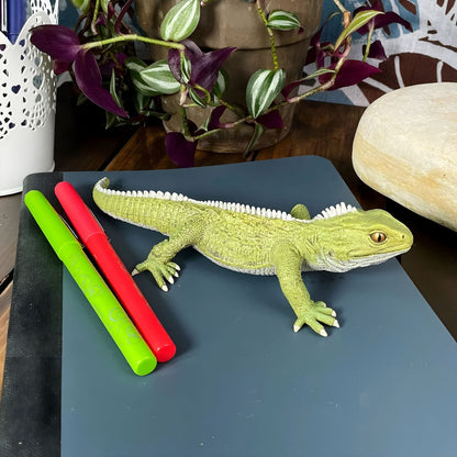 Figura de borracha Tuatara em detalhe