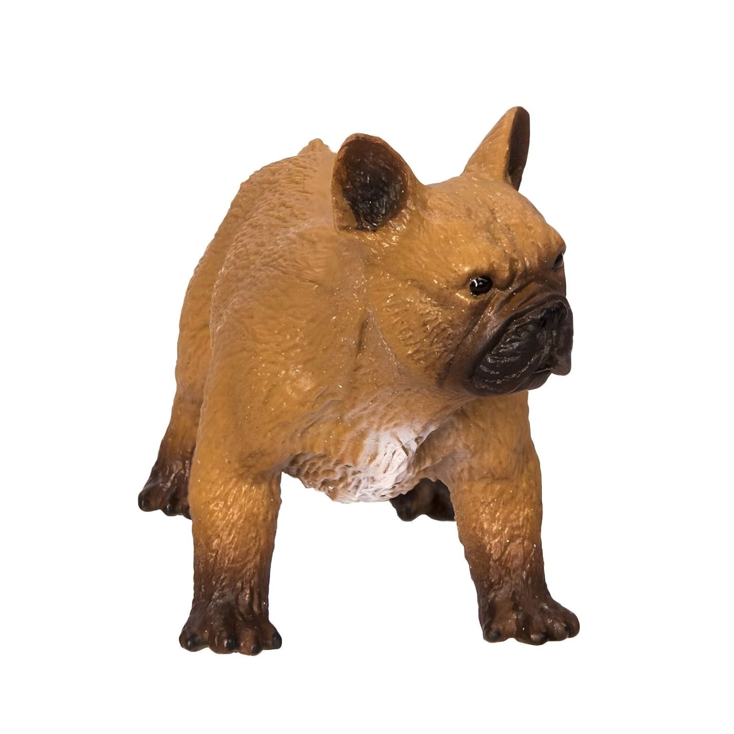 Detalhe da figura de borracha Buldogue Francês