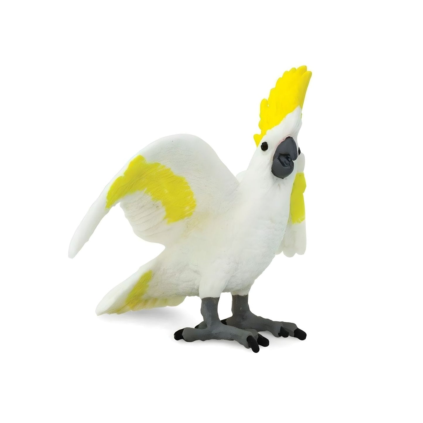 Cacatua de brinquedo em figura de borracha