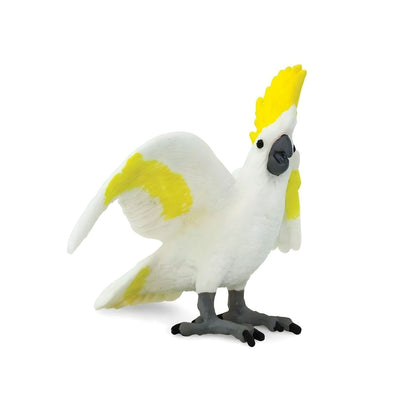 Cacatua de brinquedo em figura de borracha