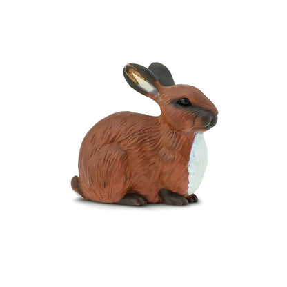 Figura de borracha Coelho castanho visto de frente e de lado