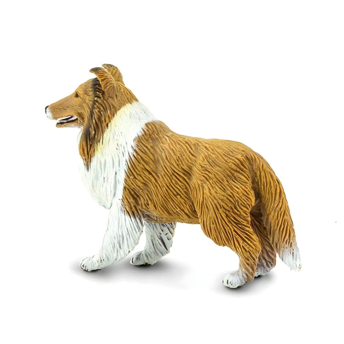 Figura de borracha Collie em detalhe