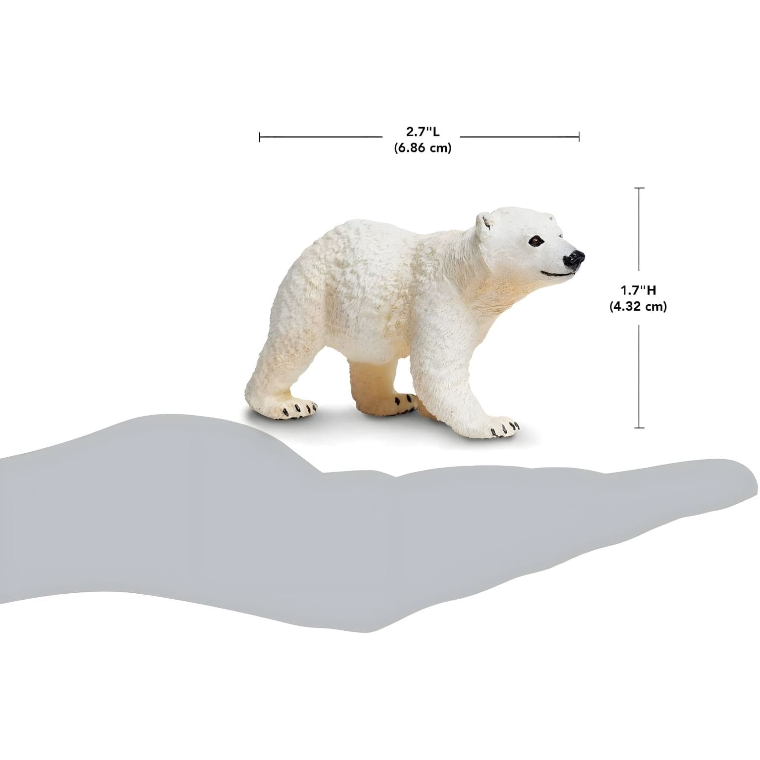 Figura de borracha cria de urso polar para brincadeiras sobre o Ártico