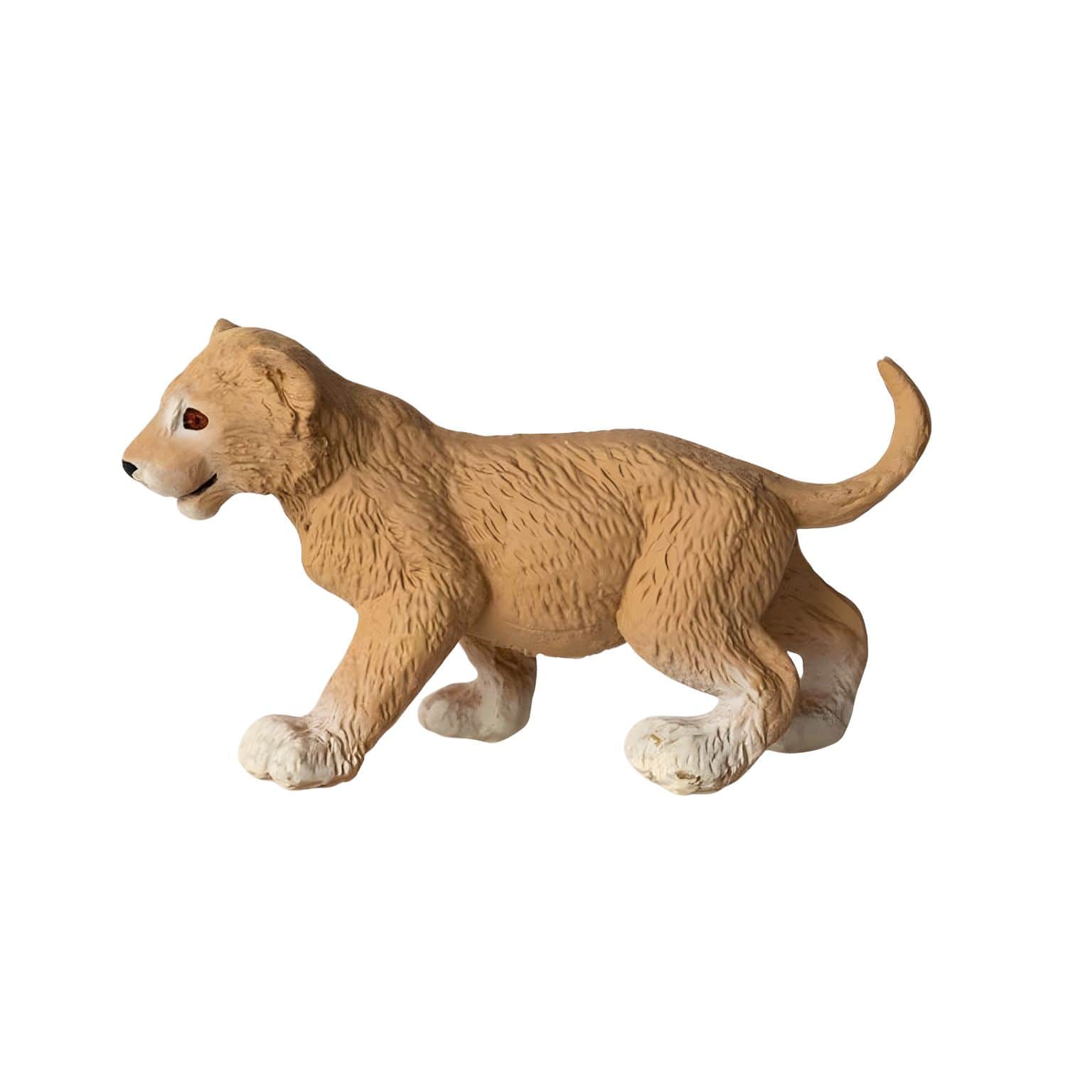 Figura de borracha cria de leão para brincadeiras com animais da savana