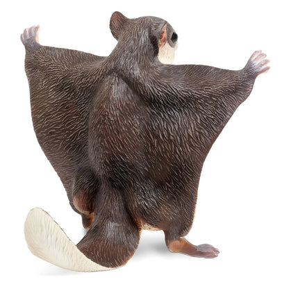 Figura de borracha Esquilo-voador vista de costas, com pelagem castanha