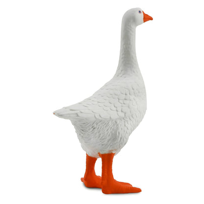 Figura de borracha Ganso branco visto de trás