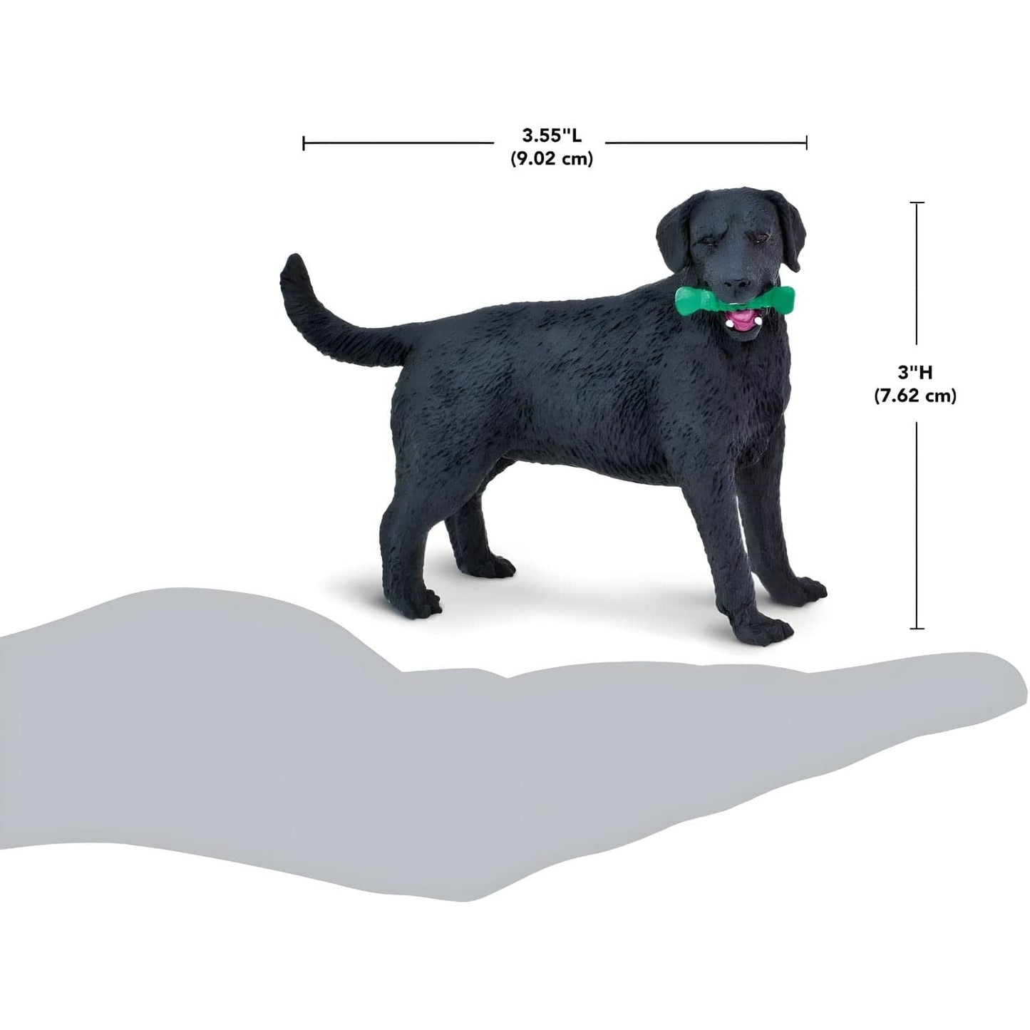 Figura de borracha Labrador preto com imagem complementar