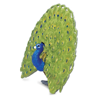 Figura Pavão vista de lado com a cauda aberta