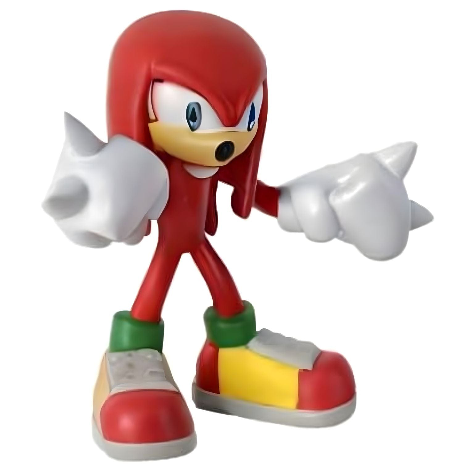 Figura de borracha Sonic - Knuckles personagem vermelho com punhos grandes em pose de ação