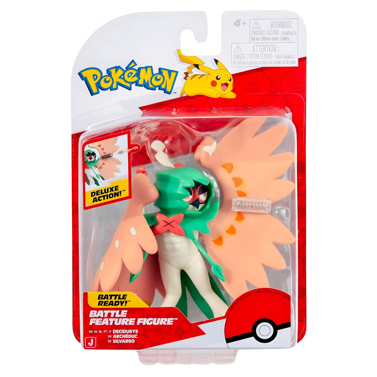 Figura Pokémon Decidueye articulada para batalhas e aventuras