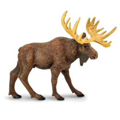 Figura de borracha Alce castanho com hastes largas, vista lateral