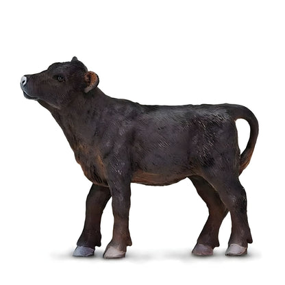 Figura de borracha Bezerro Angus preto, vista lateral