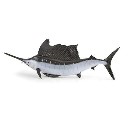 Figura de borracha peixe-vela em vista principal