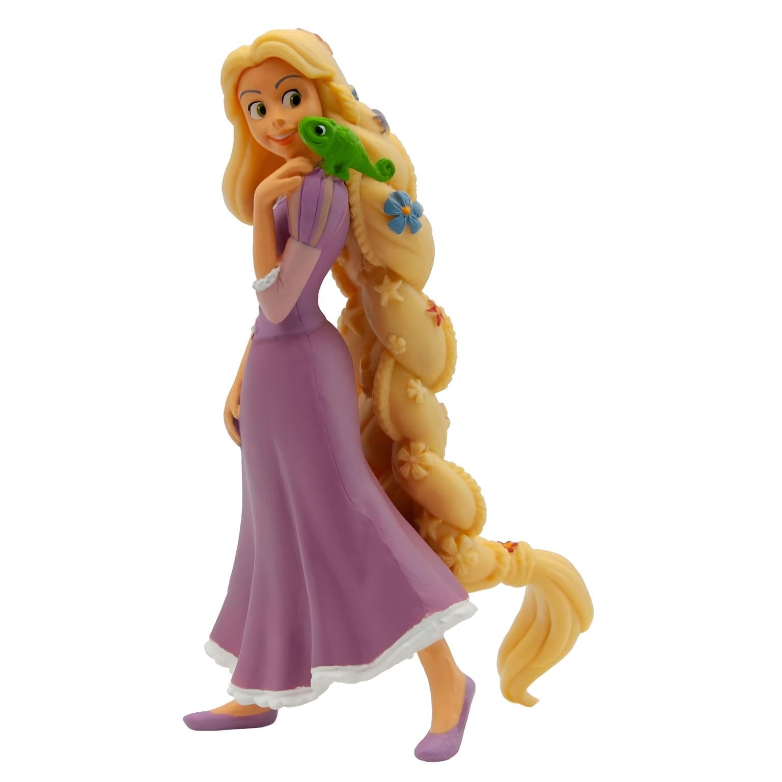 Figura Rapunzel com Flores Princesas Disney para histórias de conto de fadas