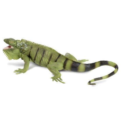 Figura de Borracha Iguana Verde com cauda às riscas