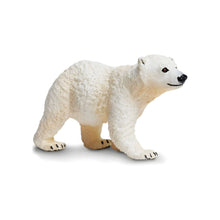 Figura de borracha cria de urso polar para brincadeiras sobre o Ártico