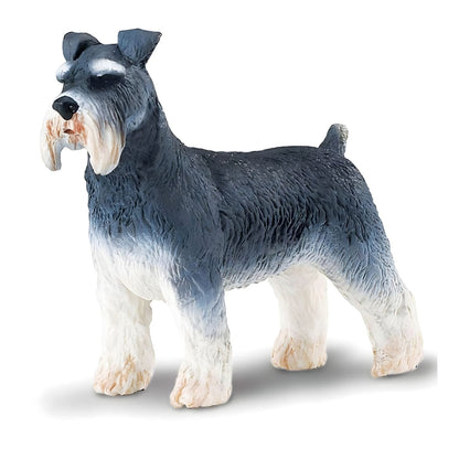 Figura de borracha Schnauzer cinzento e branco, vista lateral