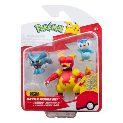 Figuras Pokémon - Piplup, Misdreavus, Magmar