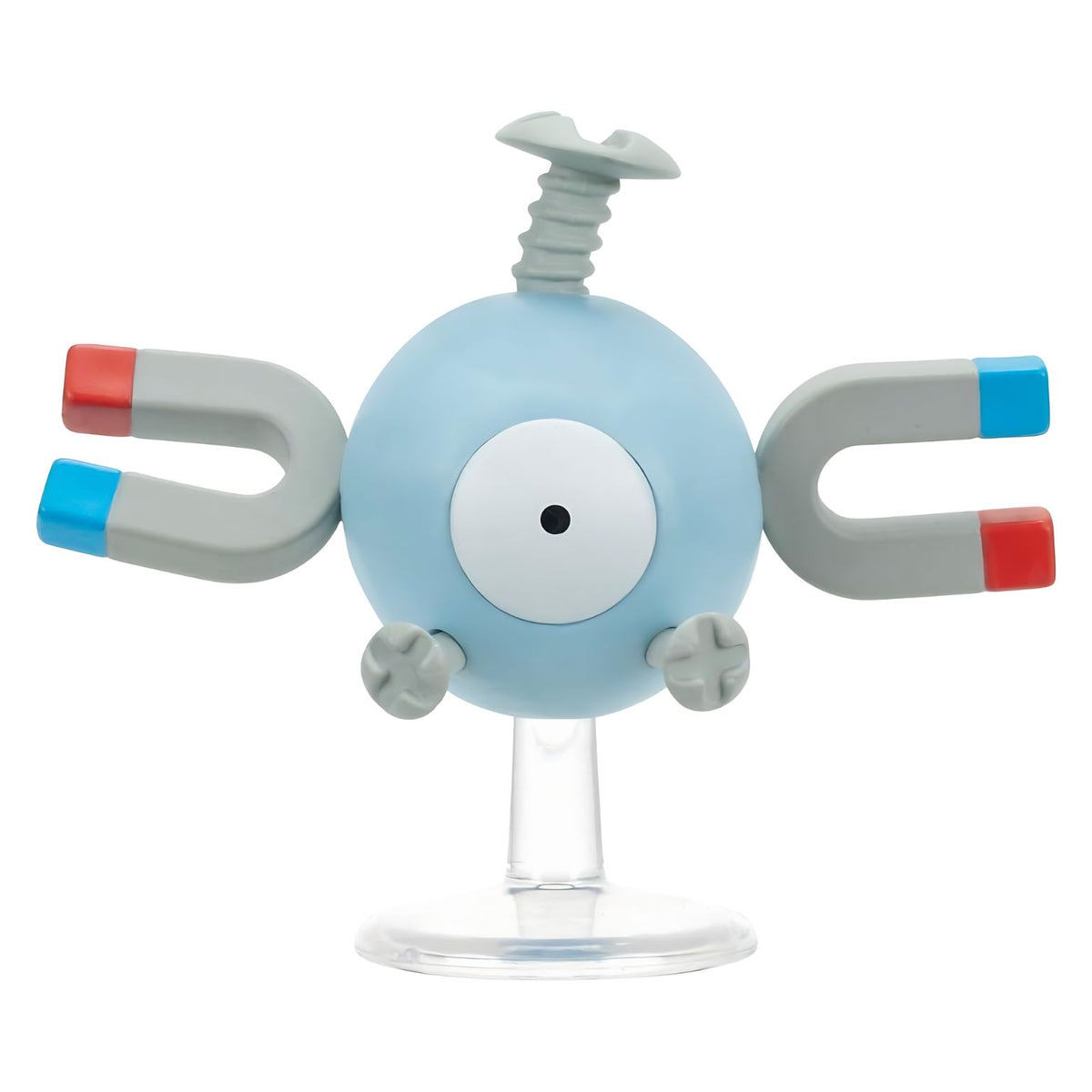 Figura Pokémon Magnemite com corpo redondo e ímanes laterais