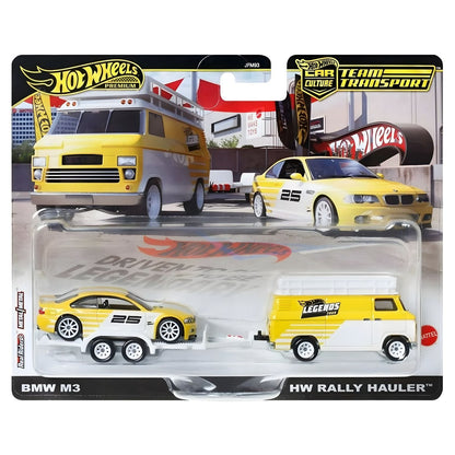 Hot Wheels BMW M3 e HW Rally Hauler na embalagem Team Transport