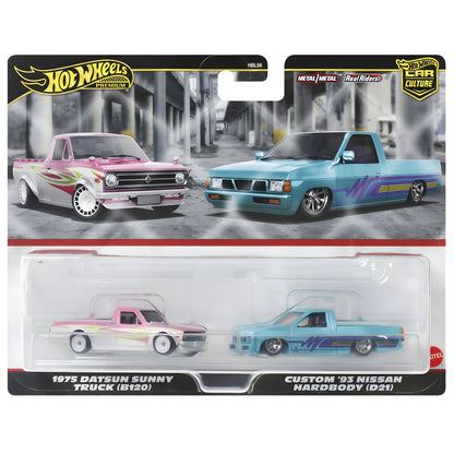 Hot Wheels Car Culture - 1975 Datsun Sunny Truck (B120) e Custom 93 Nissan Hardbody (D21)