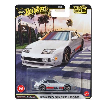Hot Wheels Nissan 300ZX Twin Turbo cinzento com faixa vermelha Hot Wheels Boulevard