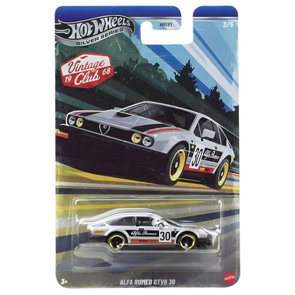 Hot Wheels Silver Series Alfa Romeo GTV6 1968 em embalagem colecionável vista principal