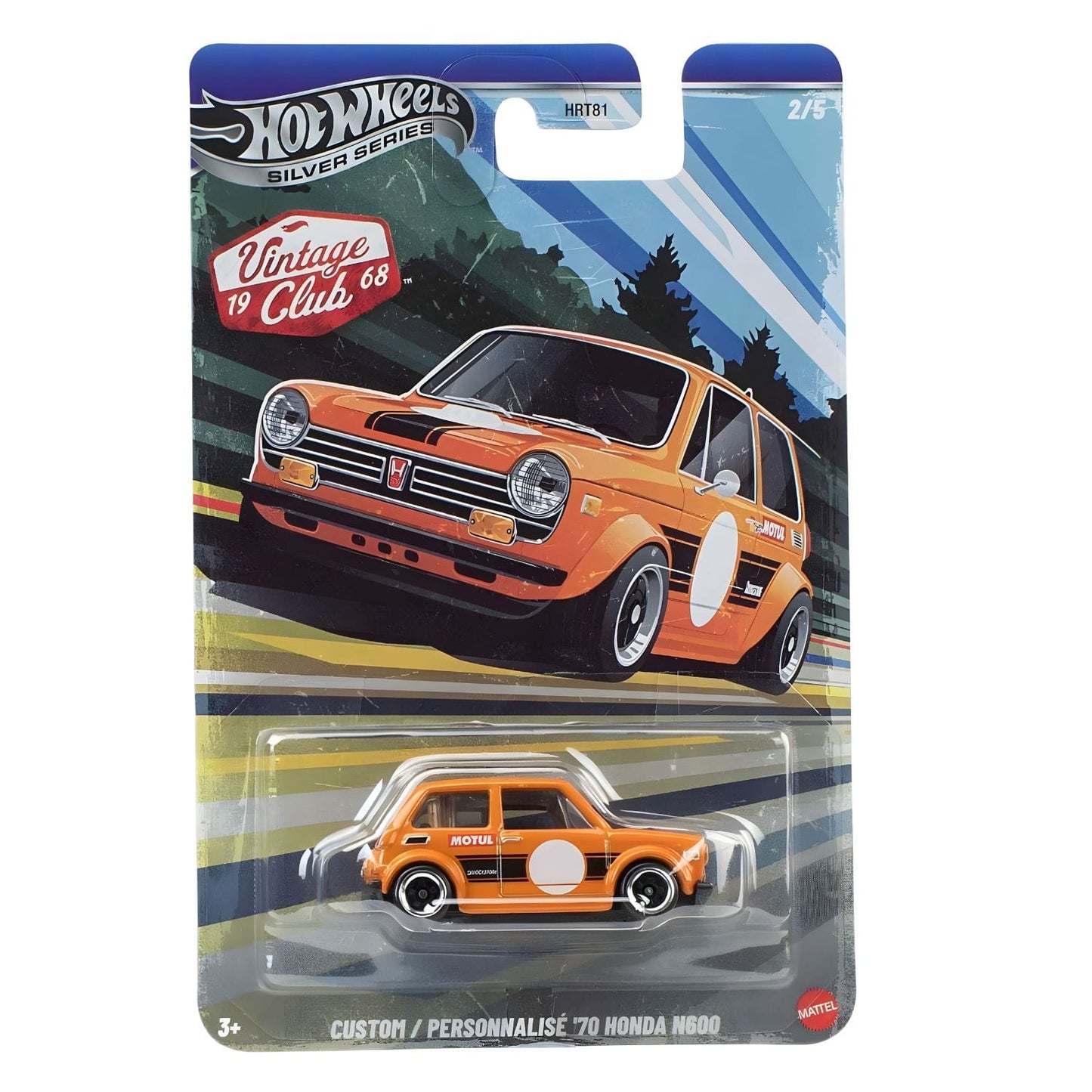 Hot Wheels Silver Series Custom 70 Honda N600 em embalagem colecionável vista principal