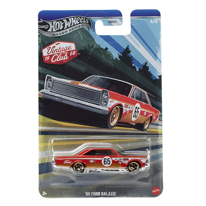 Hot Wheels Ford Galaxie 65 vermelho número 65 na embalagem blister