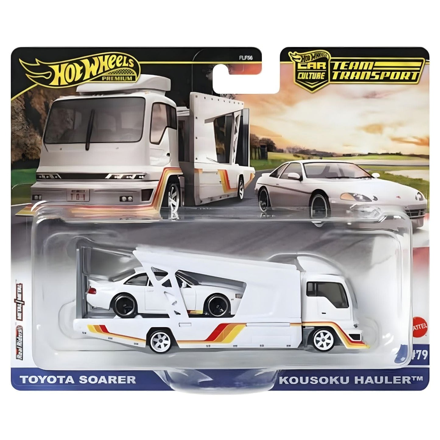 Hot Wheels Team Transport Toyota Soarer + Kousoku Hauler conjunto camião transportador branco com carro branco