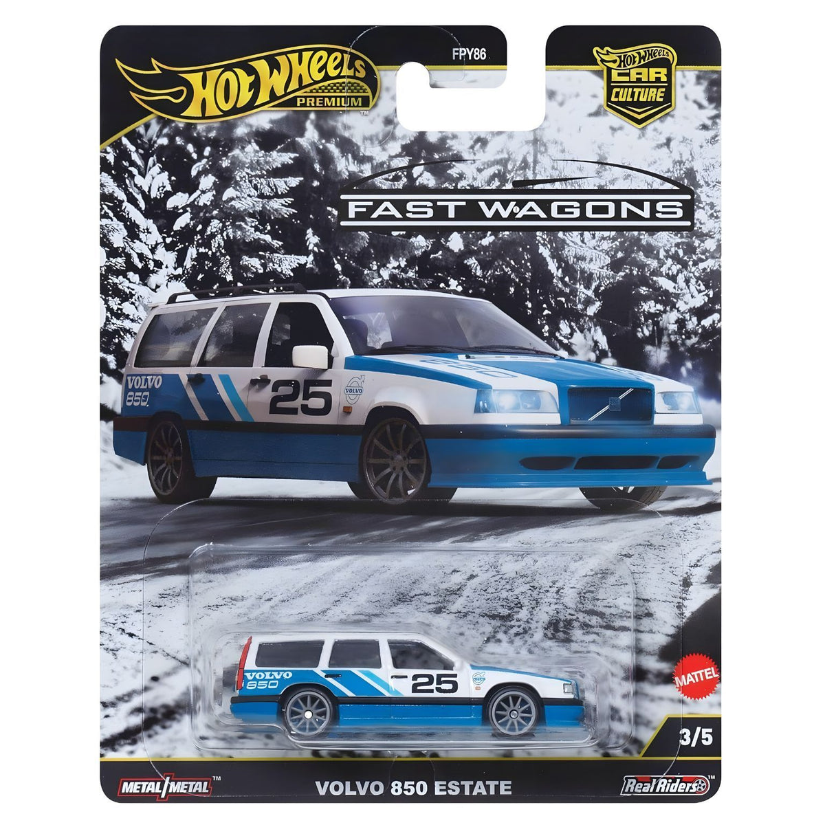 Hot Wheels Volvo 850 Estate, miniatura de carrinha Volvo com carroçaria alongada.