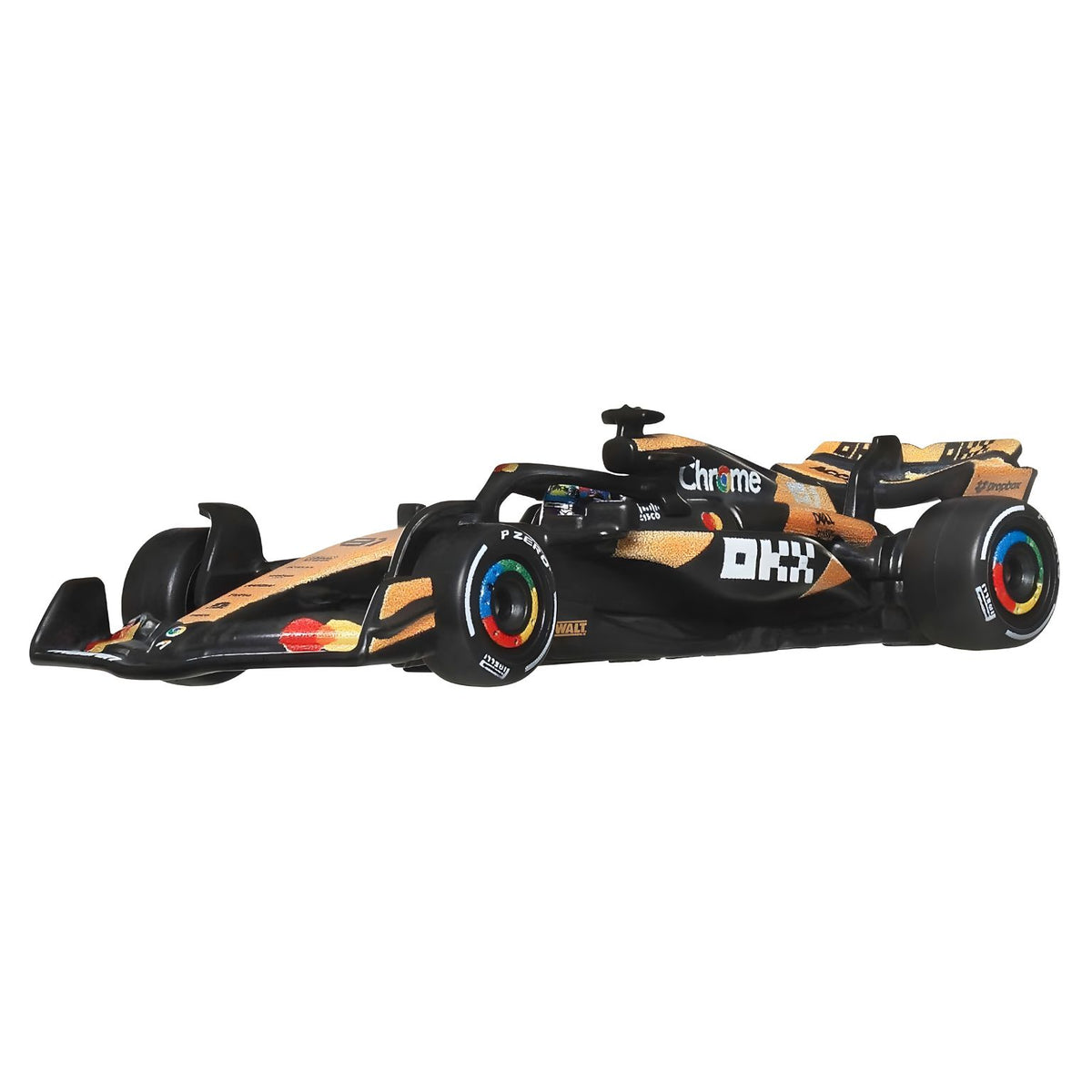 Miniatura de coleção Hot Wheels McLaren MCL38 n.º 81, inspirada no carro de Oscar Piastri da temporada de 2024.