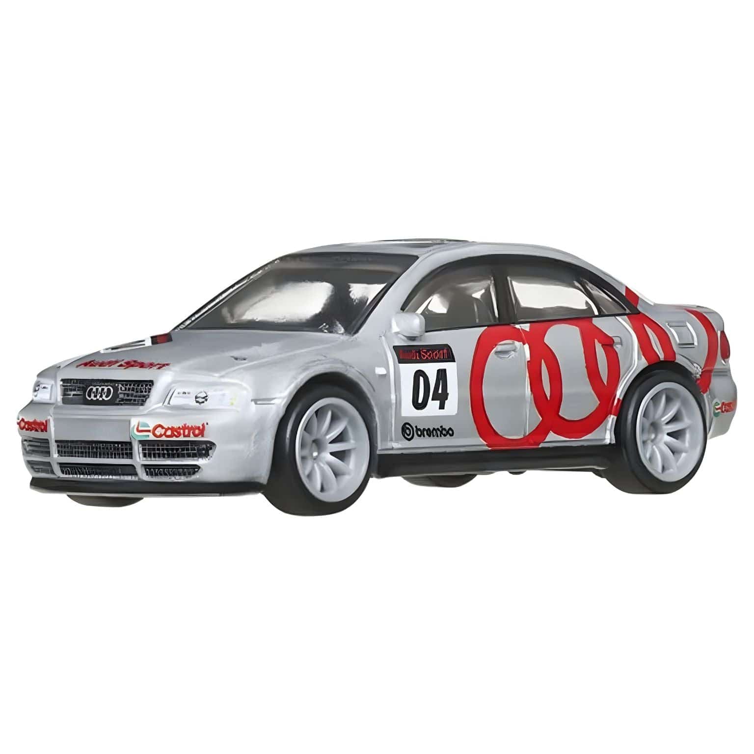 Hot Wheels Team Transport Audi S4 quattro e Fleet Flyer camião branco Audi Sport carro prateado com grafismo vermelho