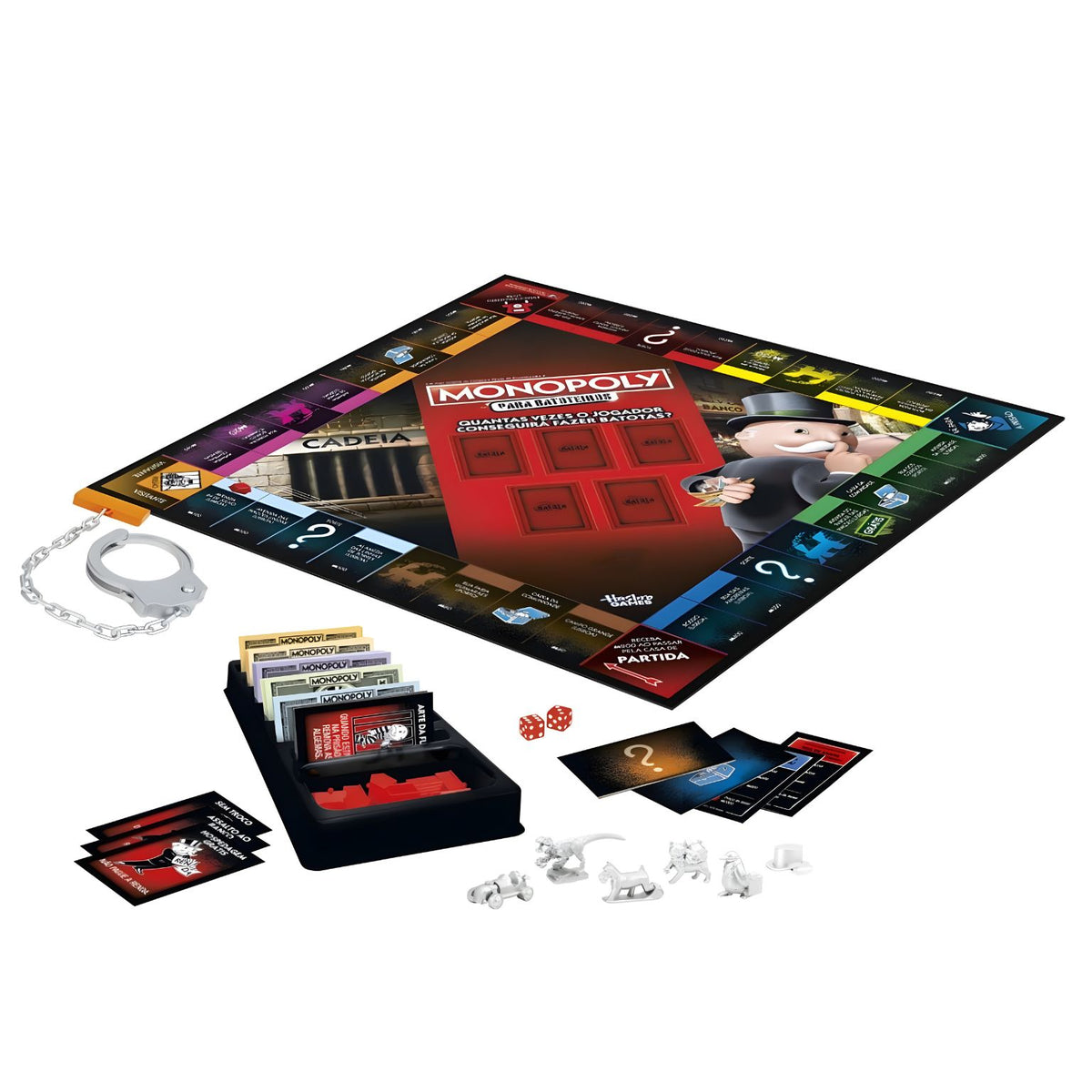 Jogo Monopoly Batoteiros da Hasbro apresentado sobre fundo branco