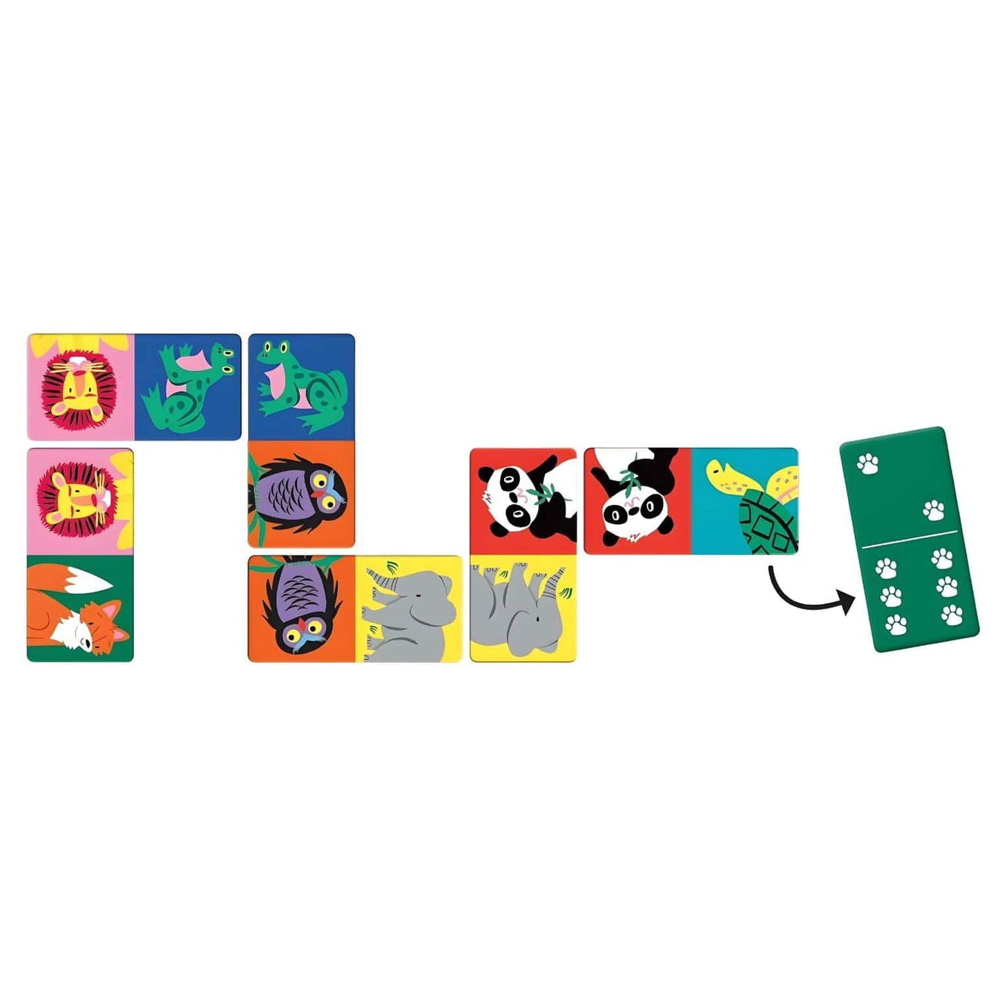 Jogo de Dominó Vida Selvagem com animais coloridos para crianças a partir dos 3 anos