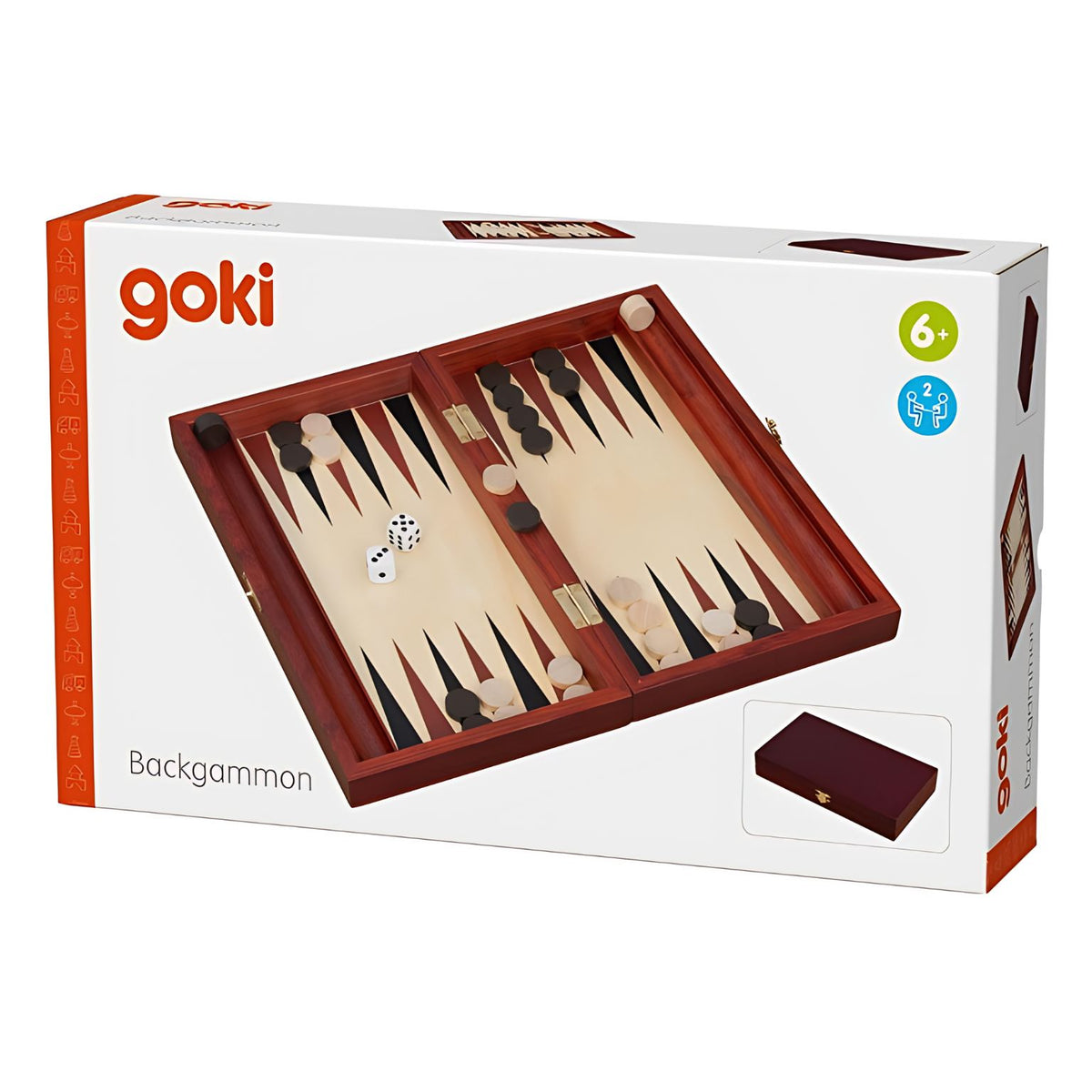 Jogo de Backgammon em caixa de madeira
