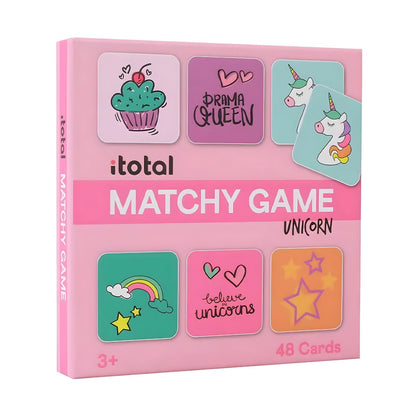Caixa do Jogo de Memória Unicórnio com cartas ilustradas