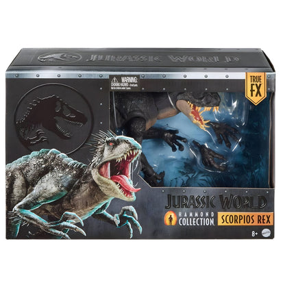 Jurassic World Hammond Collection Scorpios Rex na caixa