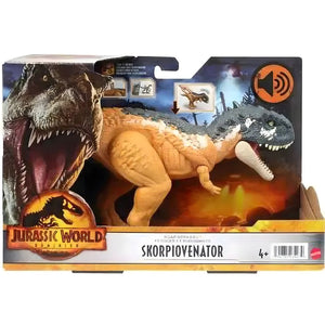 Jurassic World Skorpiovenator ruge e ataca