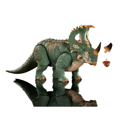 Jurassic World Hammond Collection - Sinoceratops figura de dinossauro verde com folho e chifres Jurassic World