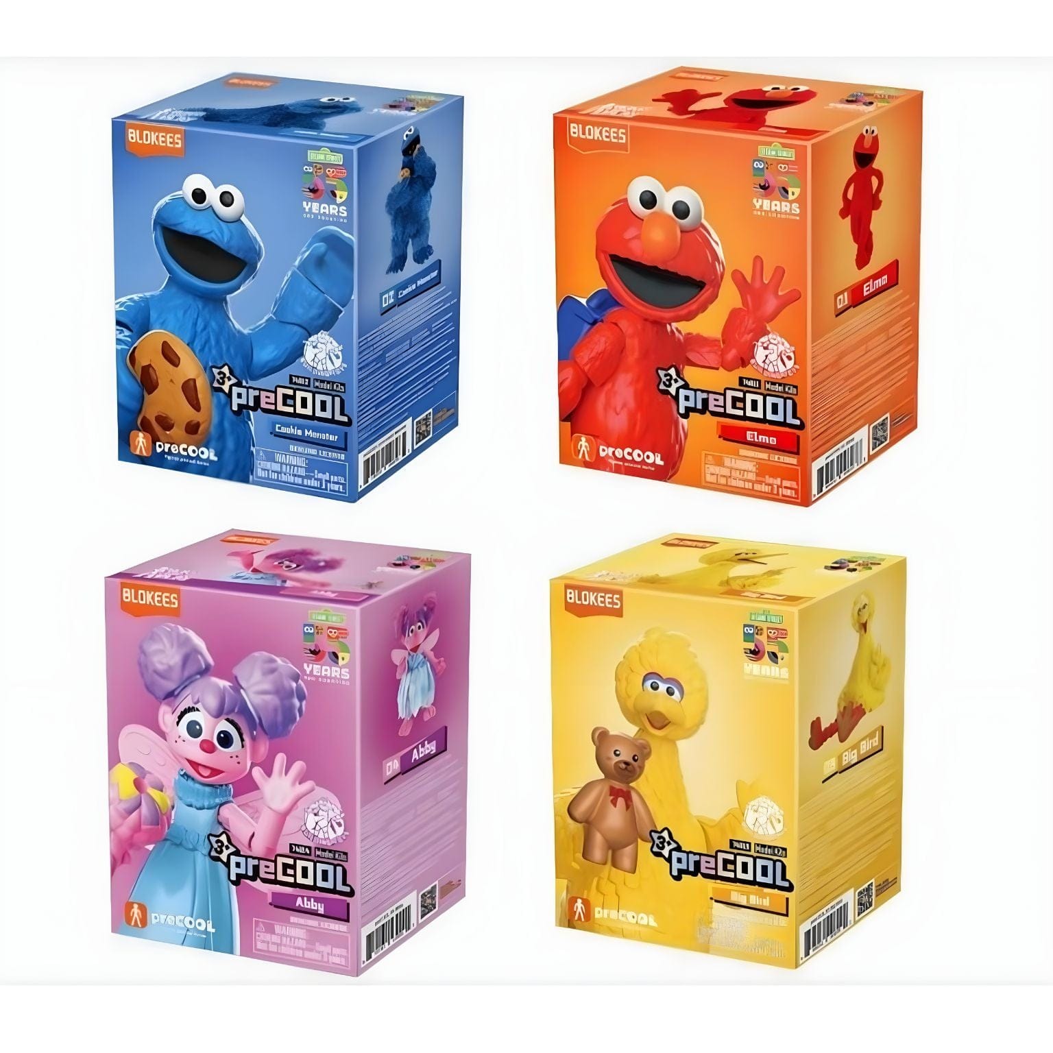 Kit Blokees Rua Sésamo série 1 com Monstro das Bolachas, Abby Cadabby, Elmo e Big Bird para montar