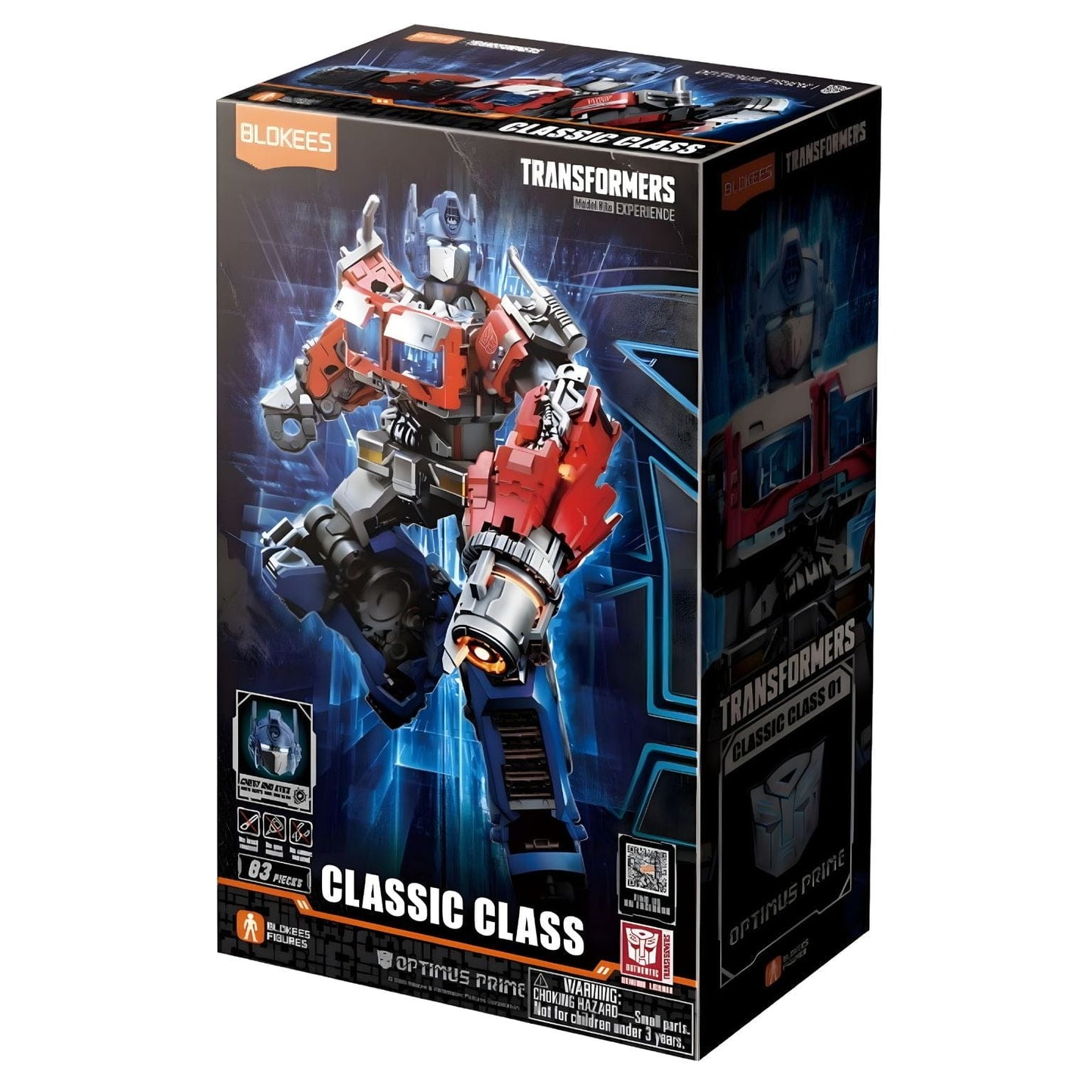 Kit Blokees Transformers Optimus Prime figura Transformers em vermelho e azul