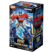 Kit Blokees Transformers  One Optimus Prime figura de montar vermelha e azul com acessório de batalha