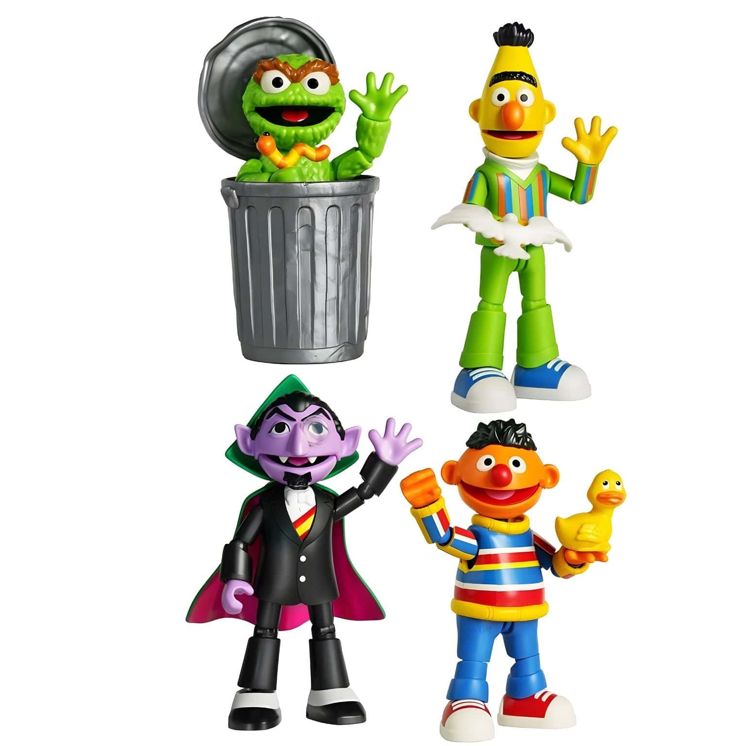 Kit Blokees Rua Sésamo série 2 com Bert, Ernie, Oscar e Conde Contar