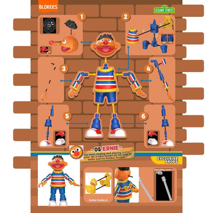 Kit Blokees Rua Sésamo série 2 com Bert, Ernie, Oscar e Conde Contar