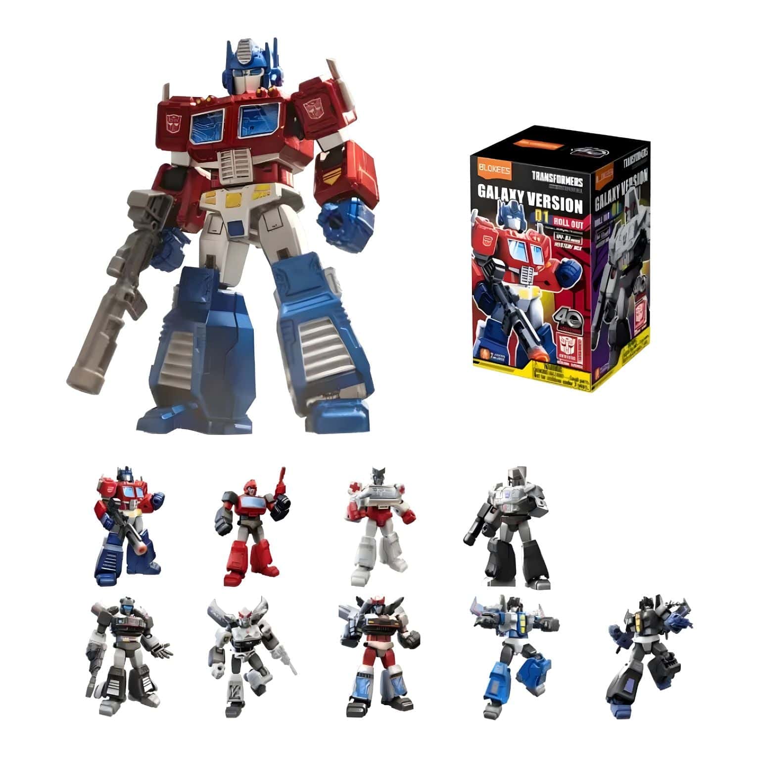 Kit Blokees Transformers Galaxy 01 com figuras Transformers e caixa de coleção